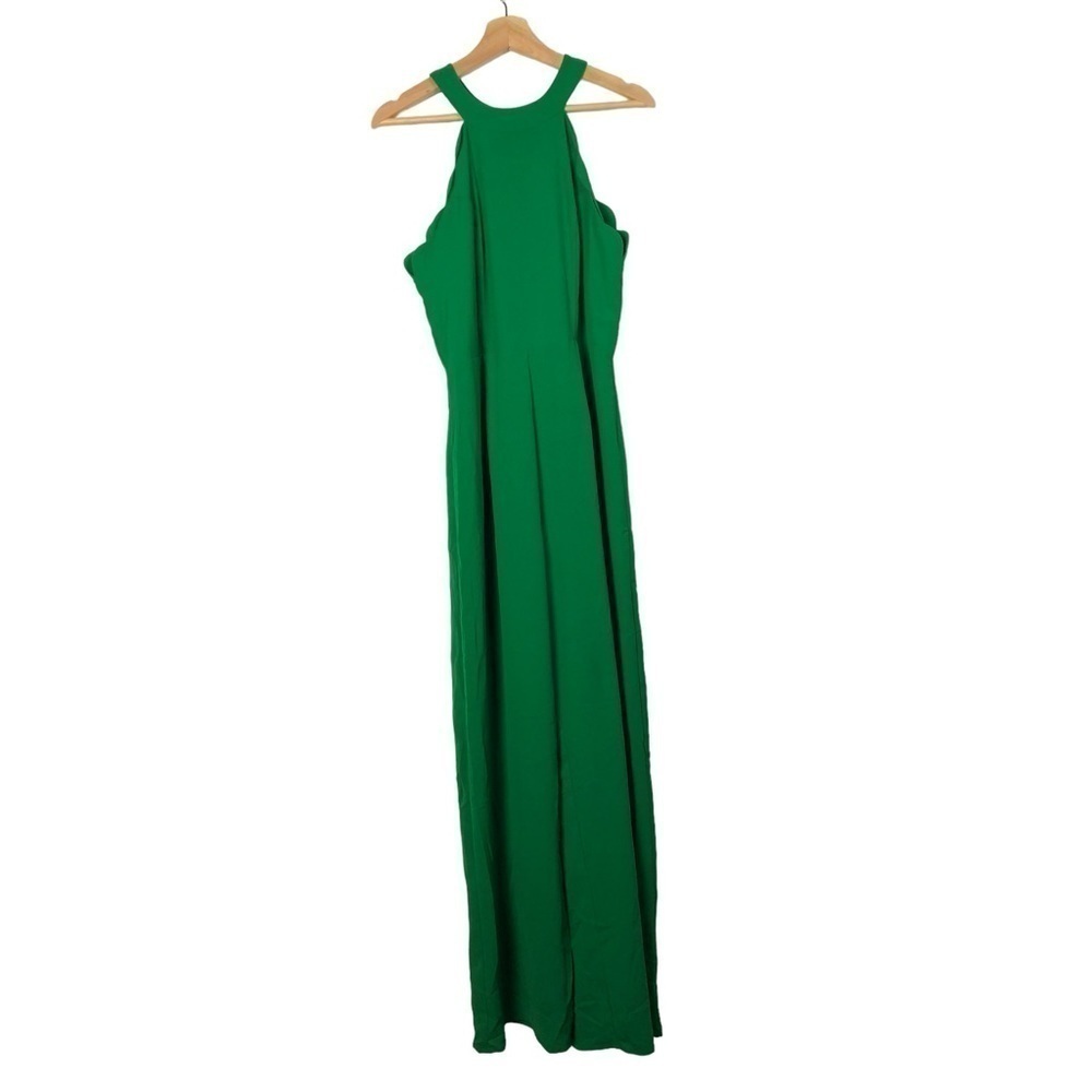 Boutique Eesome Shamrock Green Scallop Neck Wide Leg‎ Jumpsuit S